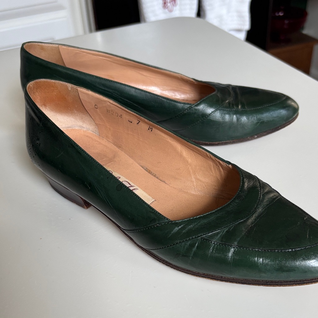 Cole Haan Dark Green Leather Flats